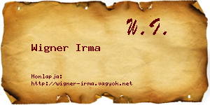 Wigner Irma névjegykártya